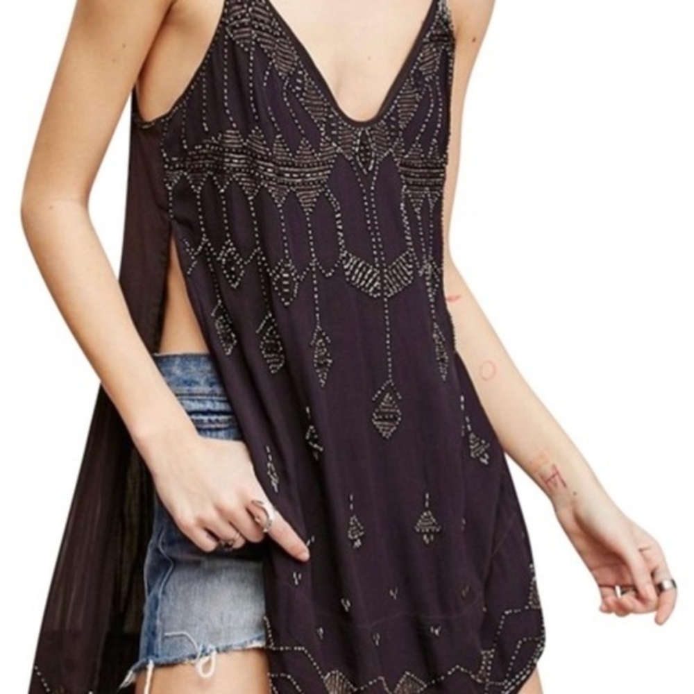 Free People Brown Dancing InThe Moonlight Top